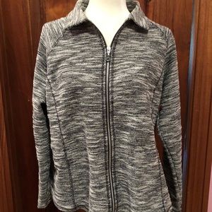 Black and white Chico’s zip up jacket